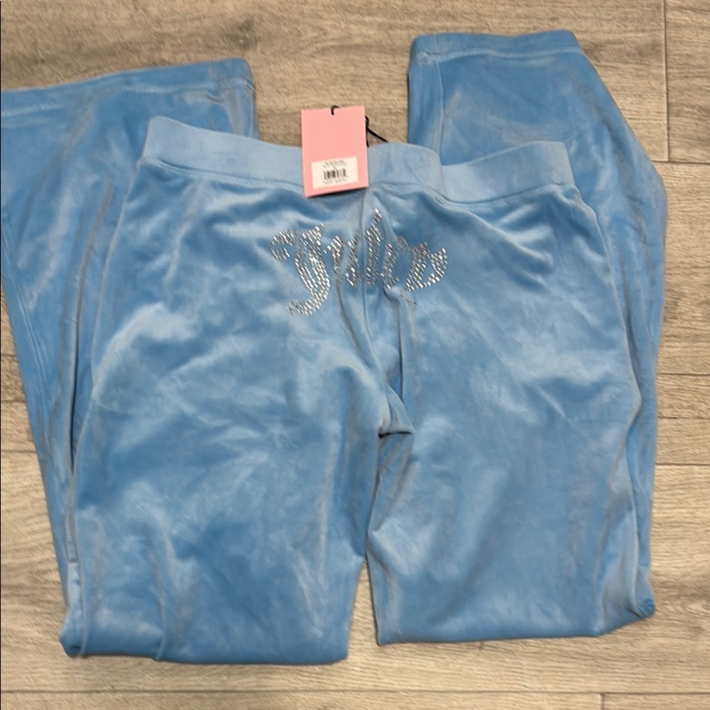 Juicy Couture Blue Velour Track Pants